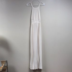 Long off white halter dress